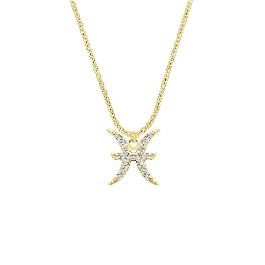 Necklaces CANDY | Necklace Zodiac Pisces, 925 Sterling Silver, Gold-Plated