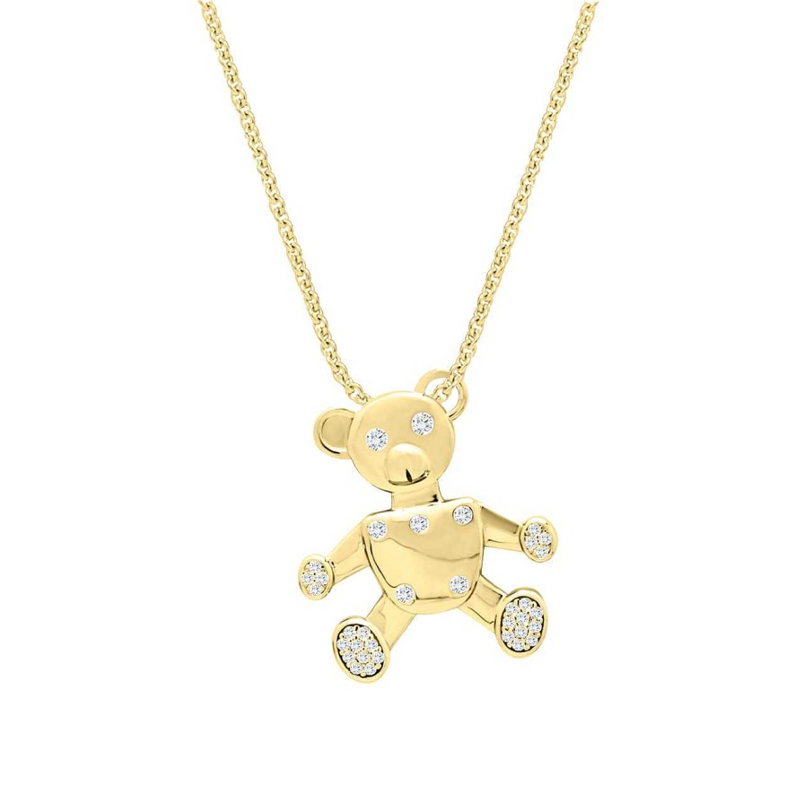 Necklaces CANDY | Necklace Teddy Bear, 925 Sterling Silver, Gold-Plated
